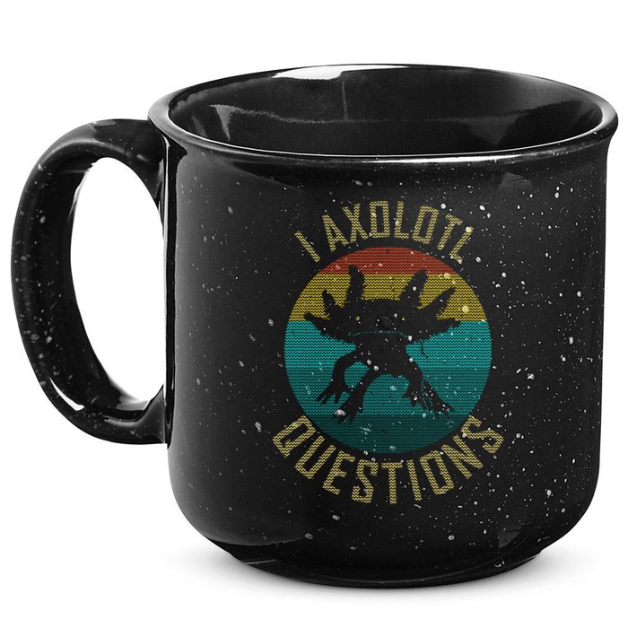I Axolotl Questions Ugly Sweater Design 15oz Campfire Ceramic Mug