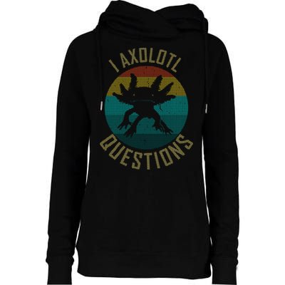I Axolotl Questions Ugly Sweater Design Womens Funnel Neck Pullover Hood