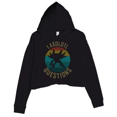 I Axolotl Questions Ugly Sweater Design Crop Fleece Hoodie