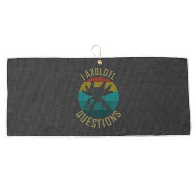 I Axolotl Questions Ugly Sweater Design Large Microfiber Waffle Golf Towel