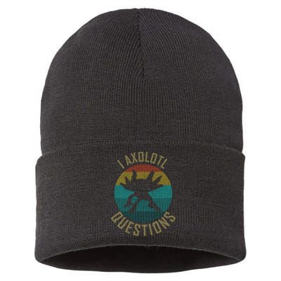 I Axolotl Questions Ugly Sweater Design Sustainable Knit Beanie