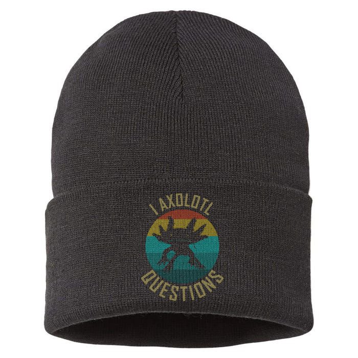 I Axolotl Questions Ugly Sweater Design Sustainable Knit Beanie