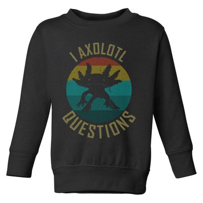 I Axolotl Questions Ugly Sweater Design Toddler Sweatshirt