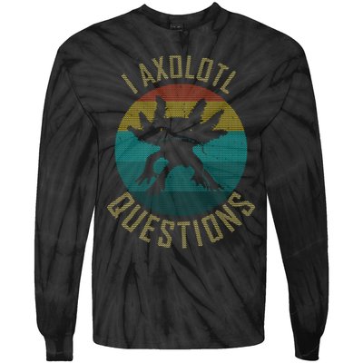 I Axolotl Questions Ugly Sweater Design Tie-Dye Long Sleeve Shirt