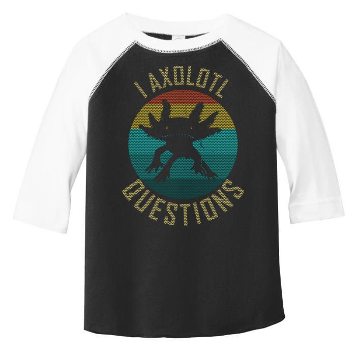 I Axolotl Questions Ugly Sweater Design Toddler Fine Jersey T-Shirt
