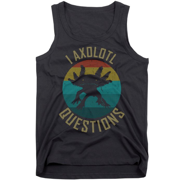 I Axolotl Questions Ugly Sweater Design Tank Top