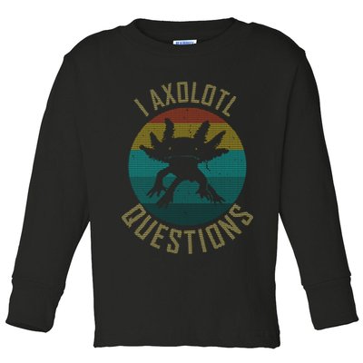 I Axolotl Questions Ugly Sweater Design Toddler Long Sleeve Shirt