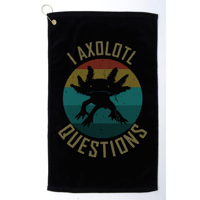 I Axolotl Questions Ugly Sweater Design Golf Towel
