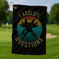 I Axolotl Questions Ugly Sweater Design Golf Towel