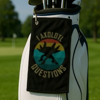 I Axolotl Questions Ugly Sweater Design Golf Towel