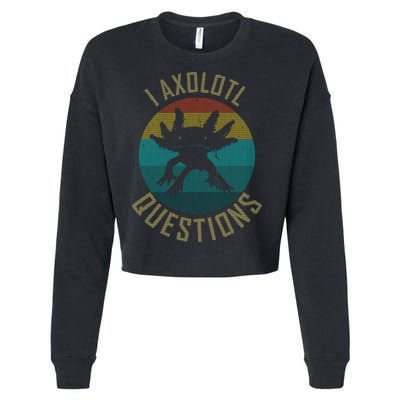 I Axolotl Questions Ugly Sweater Design Cropped Pullover Crew