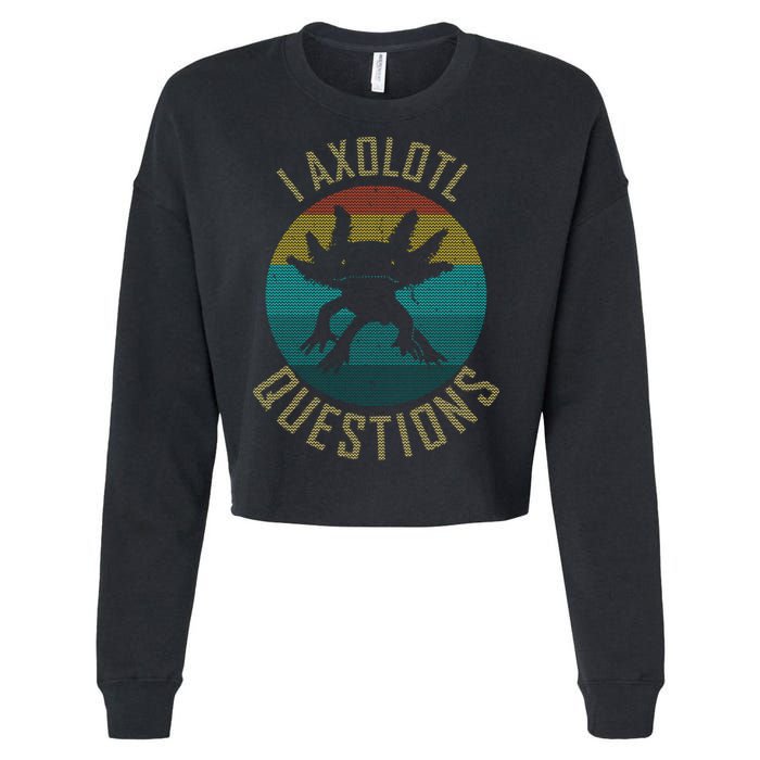 I Axolotl Questions Ugly Sweater Design Cropped Pullover Crew