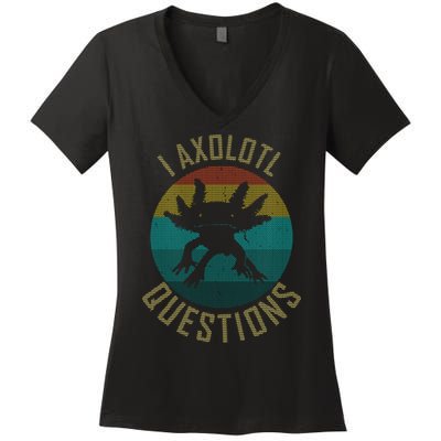 I Axolotl Questions Ugly Sweater Design Women's V-Neck T-Shirt