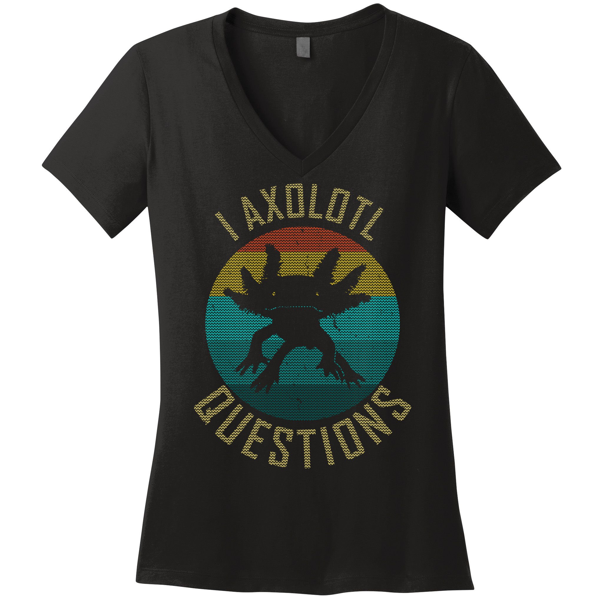 I Axolotl Questions Ugly Sweater Design Women's V-Neck T-Shirt