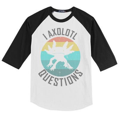 I Axolotl Questions Ugly Sweater Design Kids Colorblock Raglan Jersey