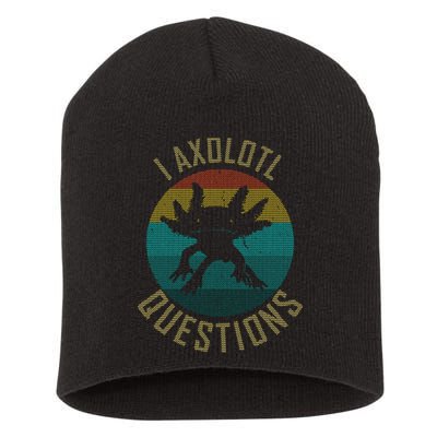 I Axolotl Questions Ugly Sweater Design Short Acrylic Beanie