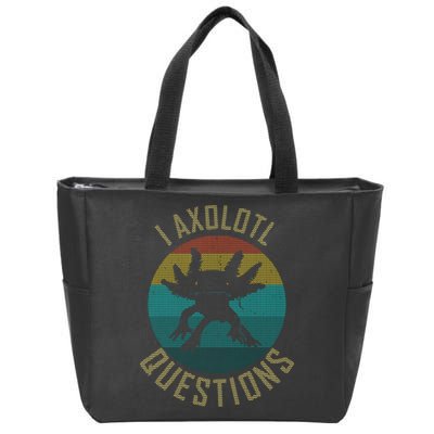 I Axolotl Questions Ugly Sweater Design Zip Tote Bag