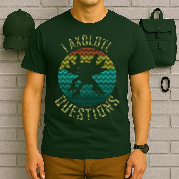 I Axolotl Questions Ugly Sweater Design T-Shirt
