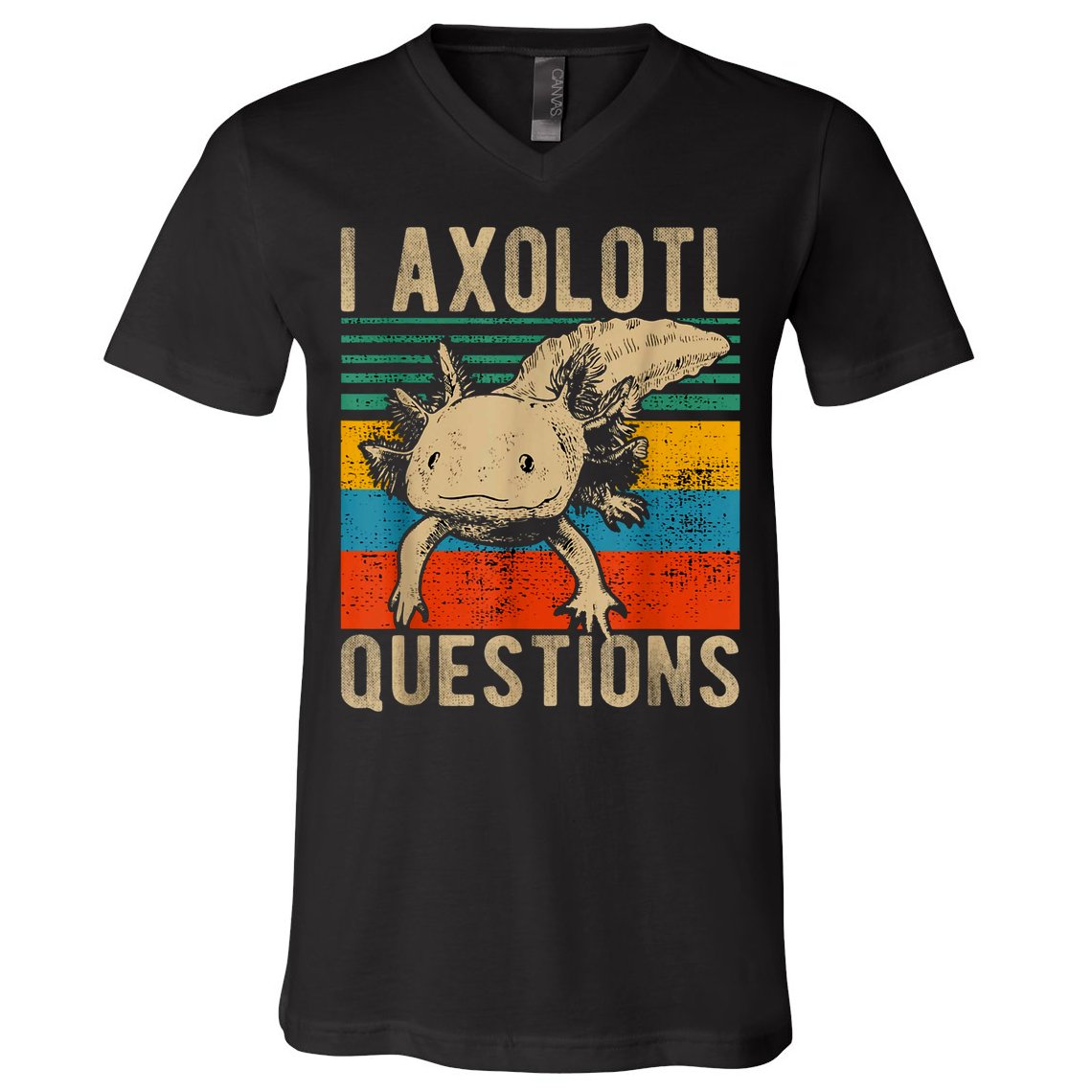 I Axolotl Questions Vintage V-Neck T-Shirt