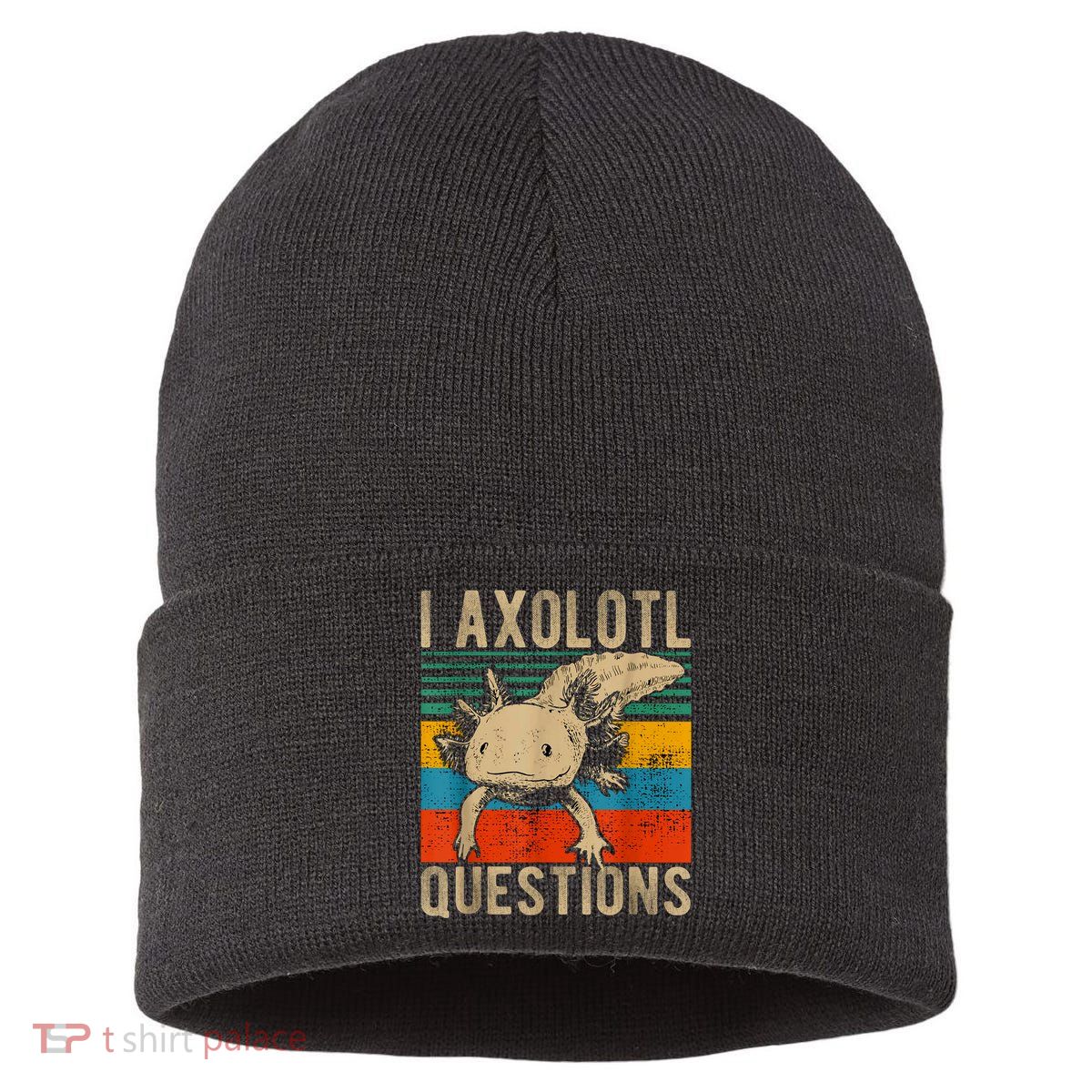 I Axolotl Questions Vintage Sustainable Knit Beanie