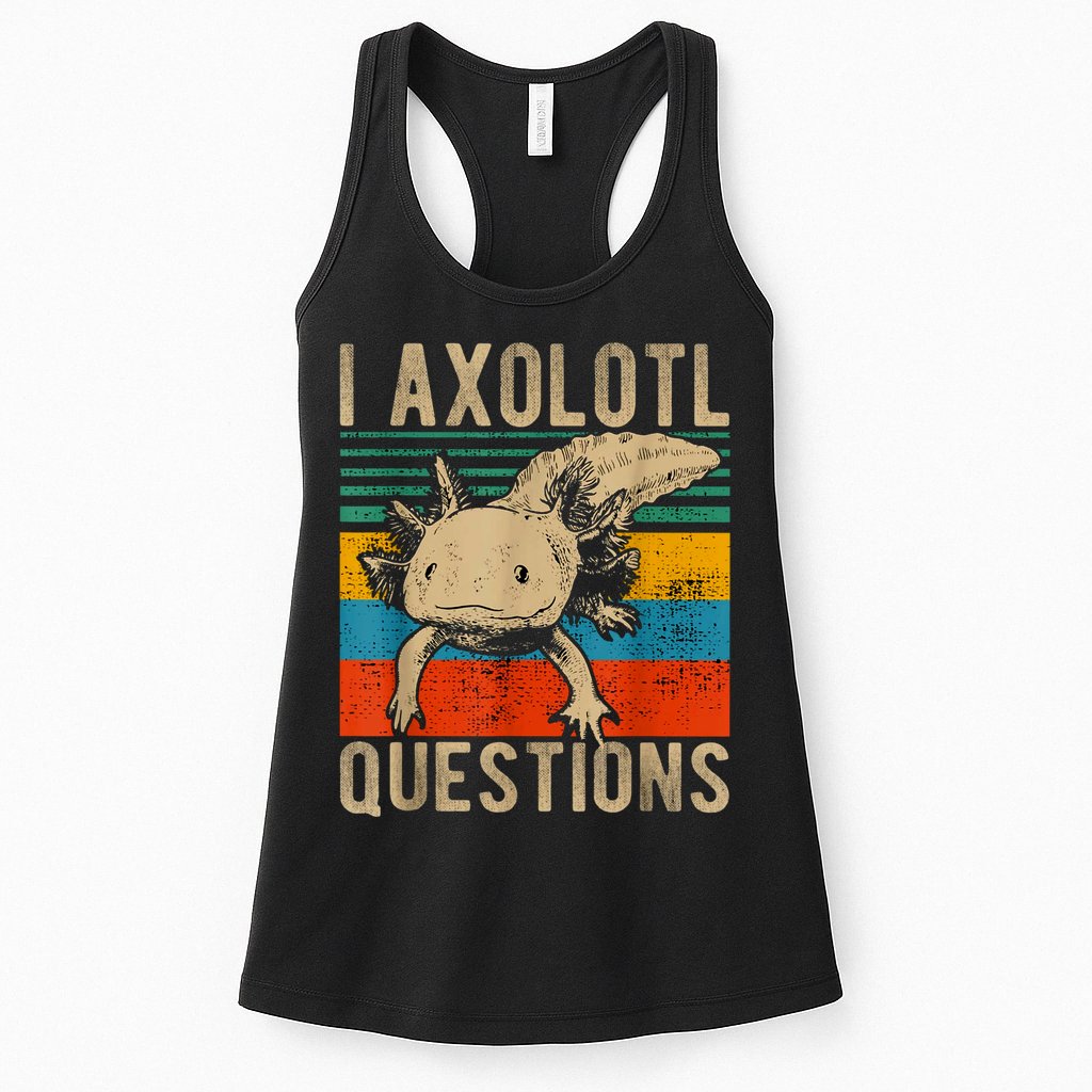 I Axolotl Questions Vintage Womens Tank Top