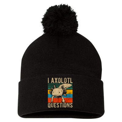 I Axolotl Questions Vintage Pom Pom 12in Knit Beanie