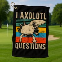 I Axolotl Questions Vintage Golf Towel