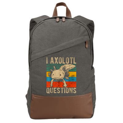 I Axolotl Questions Vintage Cotton Canvas Backpack