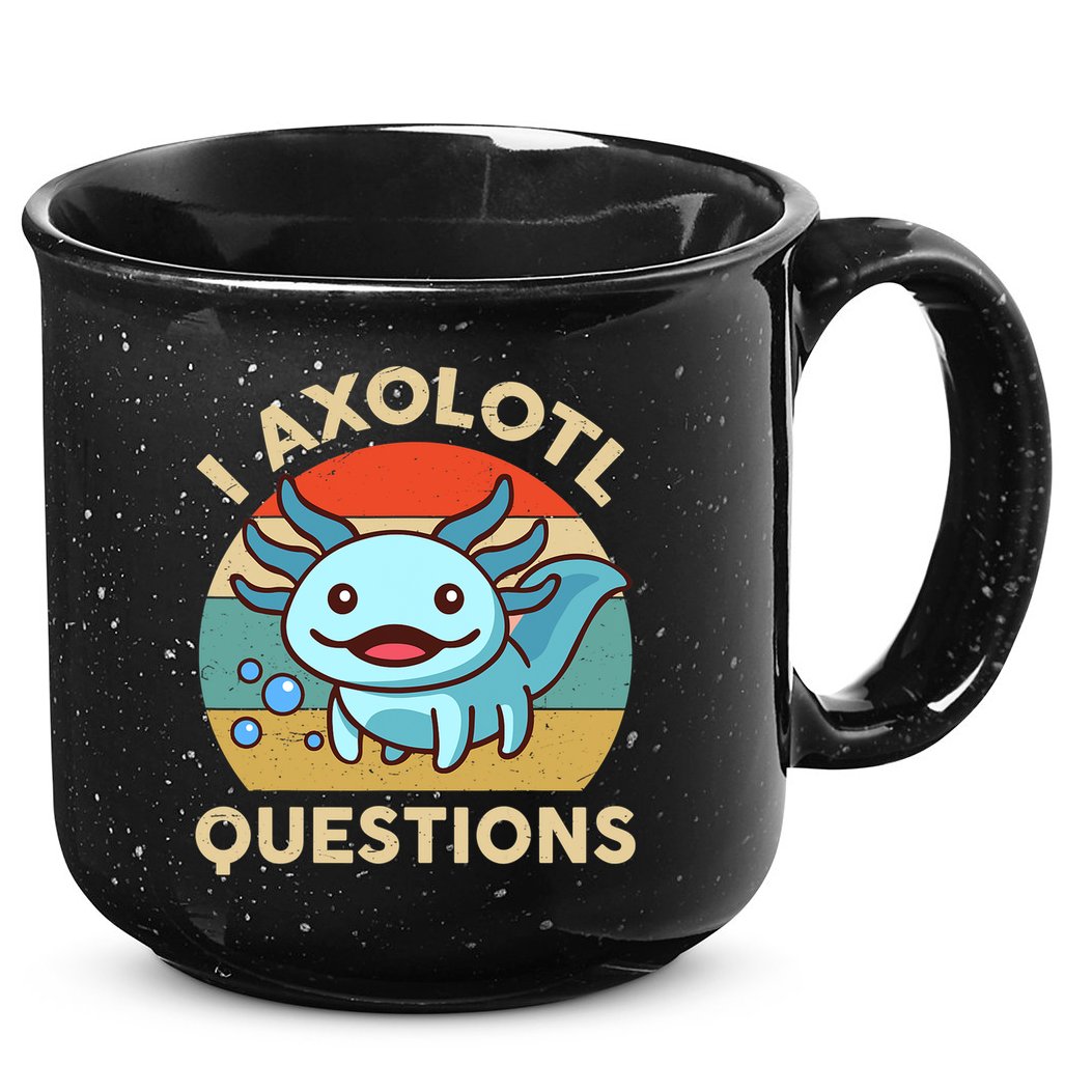 I Axolotl Questions Salamander Plush Axolotl 15oz Campfire Ceramic Mug