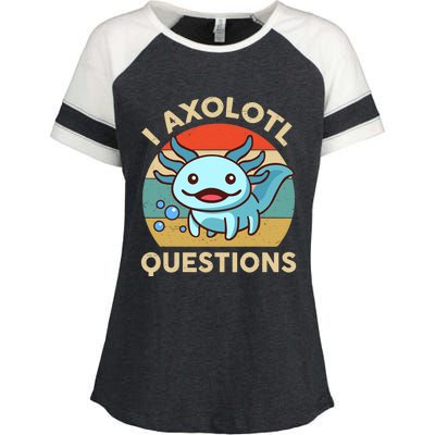 I Axolotl Questions Salamander Plush Axolotl Enza Ladies Jersey Colorblock Tee