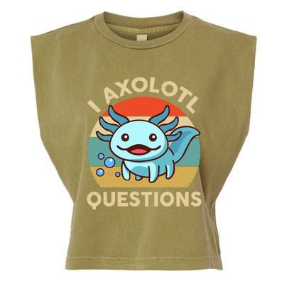 I Axolotl Questions Salamander Plush Axolotl Garment-Dyed Women's Muscle Tee