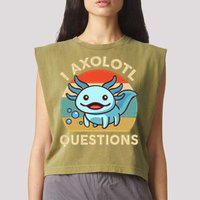 I Axolotl Questions Salamander Plush Axolotl Garment-Dyed Women's Muscle Tee