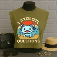 I Axolotl Questions Salamander Plush Axolotl Garment-Dyed Women's Muscle Tee