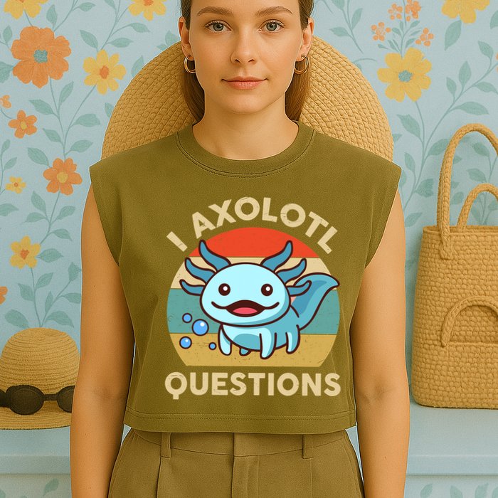 I Axolotl Questions Salamander Plush Axolotl Garment-Dyed Women's Muscle Tee