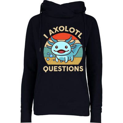 I Axolotl Questions Salamander Plush Axolotl Womens Funnel Neck Pullover Hood