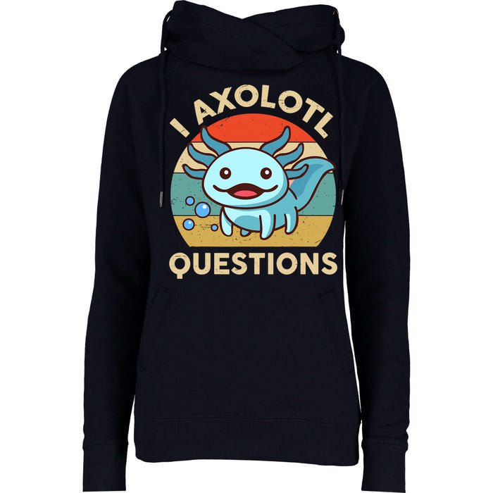 I Axolotl Questions Salamander Plush Axolotl Womens Funnel Neck Pullover Hood