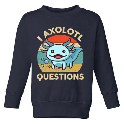 I Axolotl Questions Salamander Plush Axolotl Toddler Sweatshirt