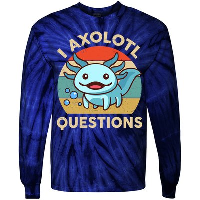 I Axolotl Questions Salamander Plush Axolotl Tie-Dye Long Sleeve Shirt