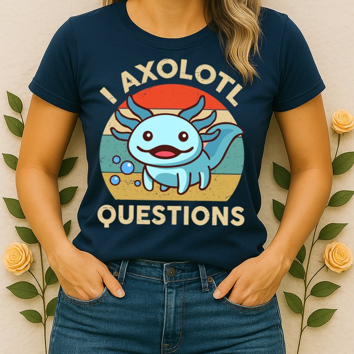 I Axolotl Questions Salamander Plush Axolotl Womens T-Shirt