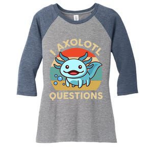 I Axolotl Questions Salamander Plush Axolotl Women's Tri-Blend 3/4-Sleeve Raglan Shirt