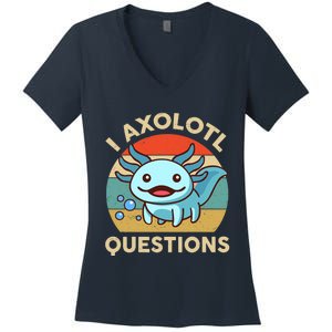 I Axolotl Questions Salamander Plush Axolotl Women's V-Neck T-Shirt