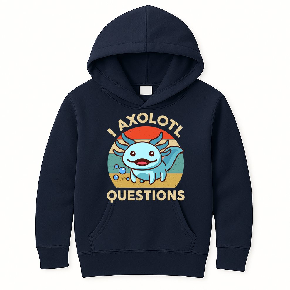 I Axolotl Questions Salamander Plush Axolotl Kids Hoodie