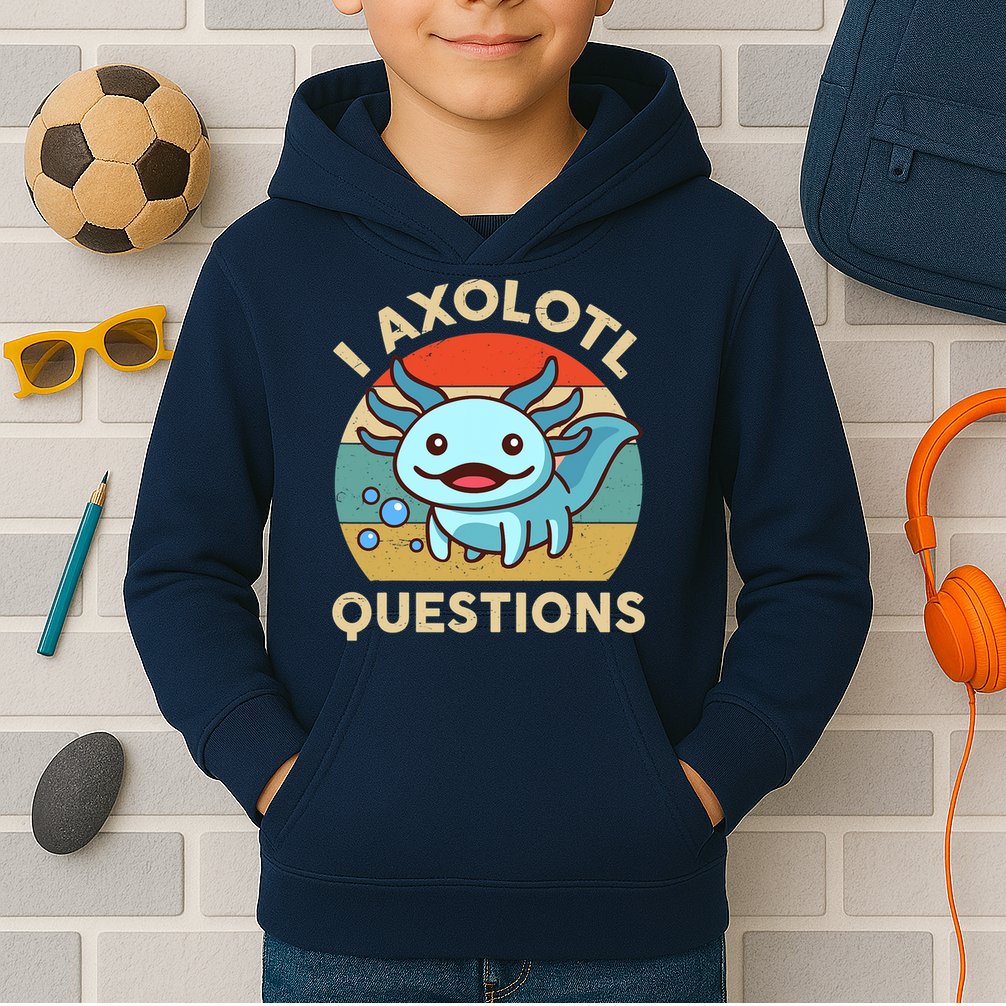 I Axolotl Questions Salamander Plush Axolotl Kids Hoodie
