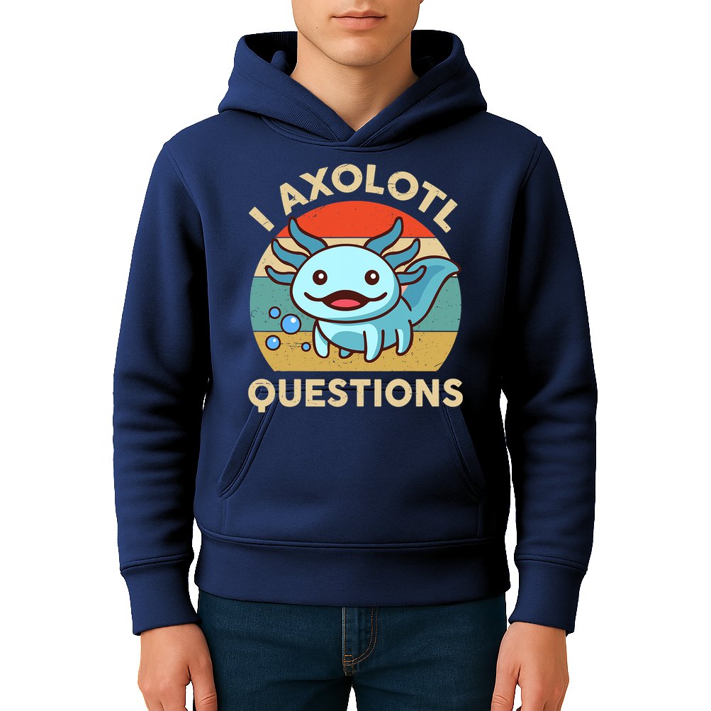 I Axolotl Questions Salamander Plush Axolotl Kids Hoodie