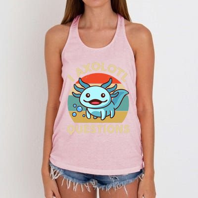 I Axolotl Questions Salamander Plush Axolotl Women's Knotted Racerback Tank