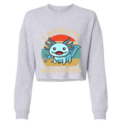 I Axolotl Questions Salamander Plush Axolotl Cropped Pullover Crew