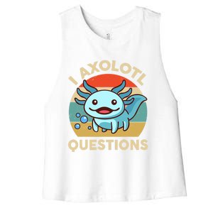 I Axolotl Questions Salamander Plush Axolotl Women's Racerback Cropped Tank