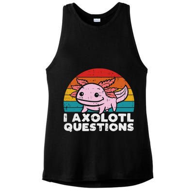 I Axolotl Questions Retro Vintage Funny Cute Axolotl   Ladies PosiCharge Tri-Blend Wicking Tank