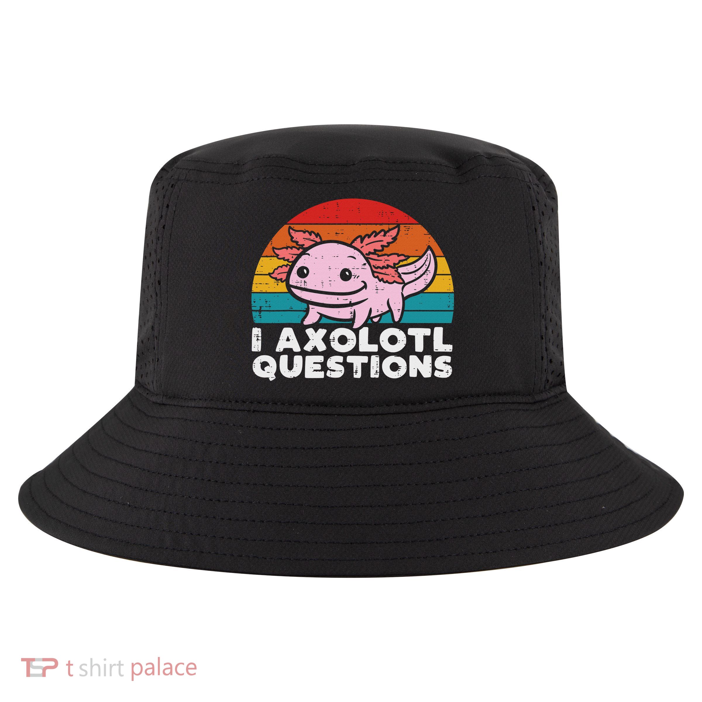 I Axolotl Questions Retro Vintage Funny Cute Axolotl   Cool Comfort Performance Bucket Hat