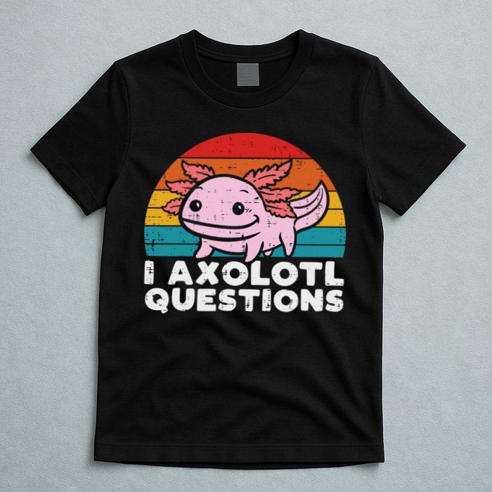 I Axolotl Questions Retro Vintage Funny Cute Axolotl   T-Shirt